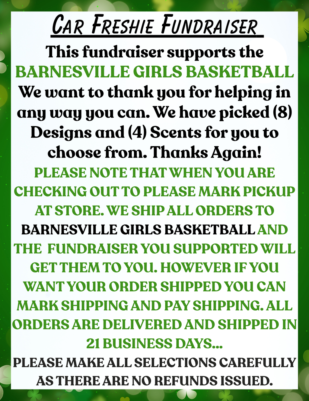 Barnesville Girls Basketball Freshie Fundraiser