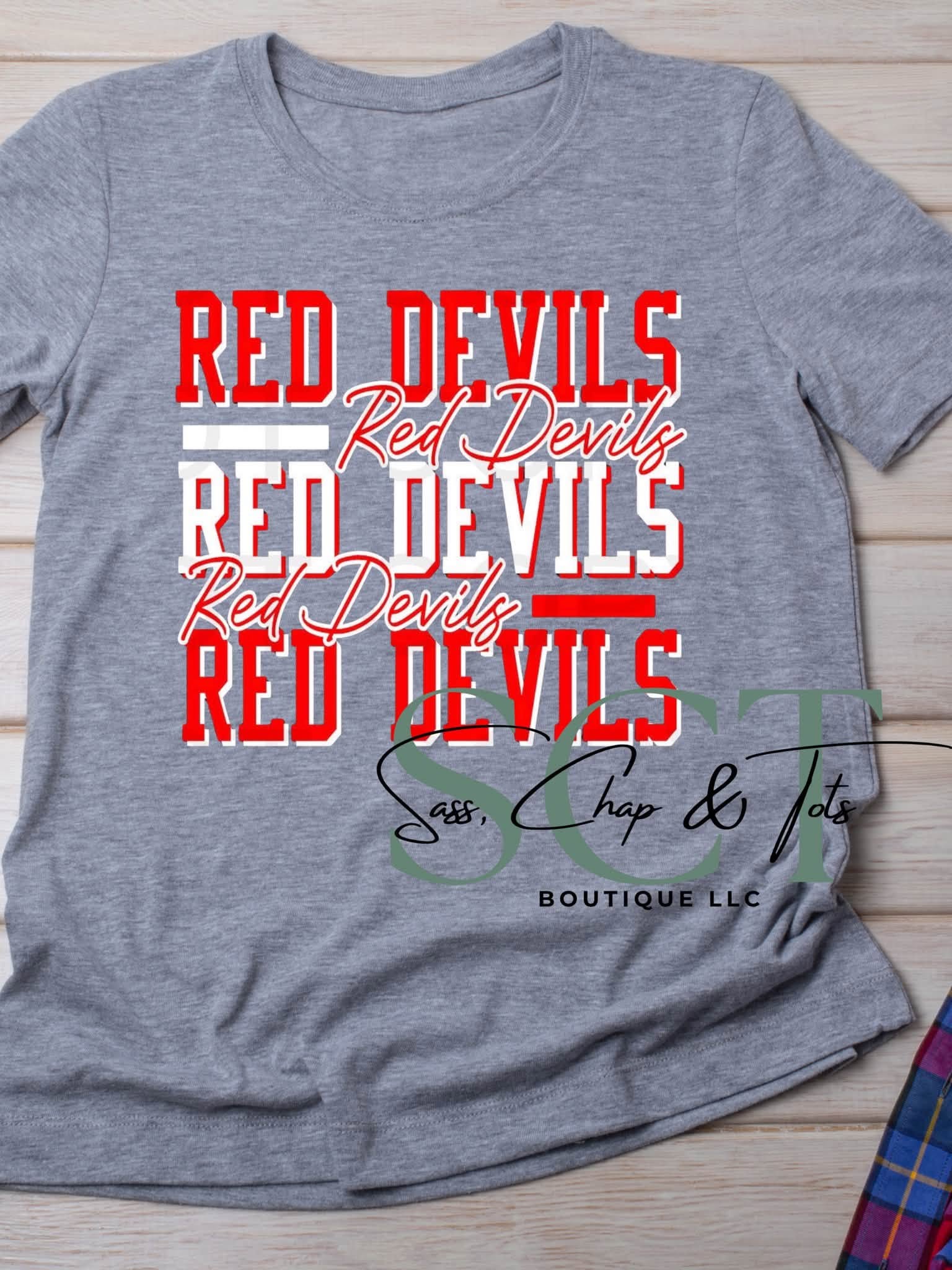 Red Devils Stacked Graphic T-Shirt