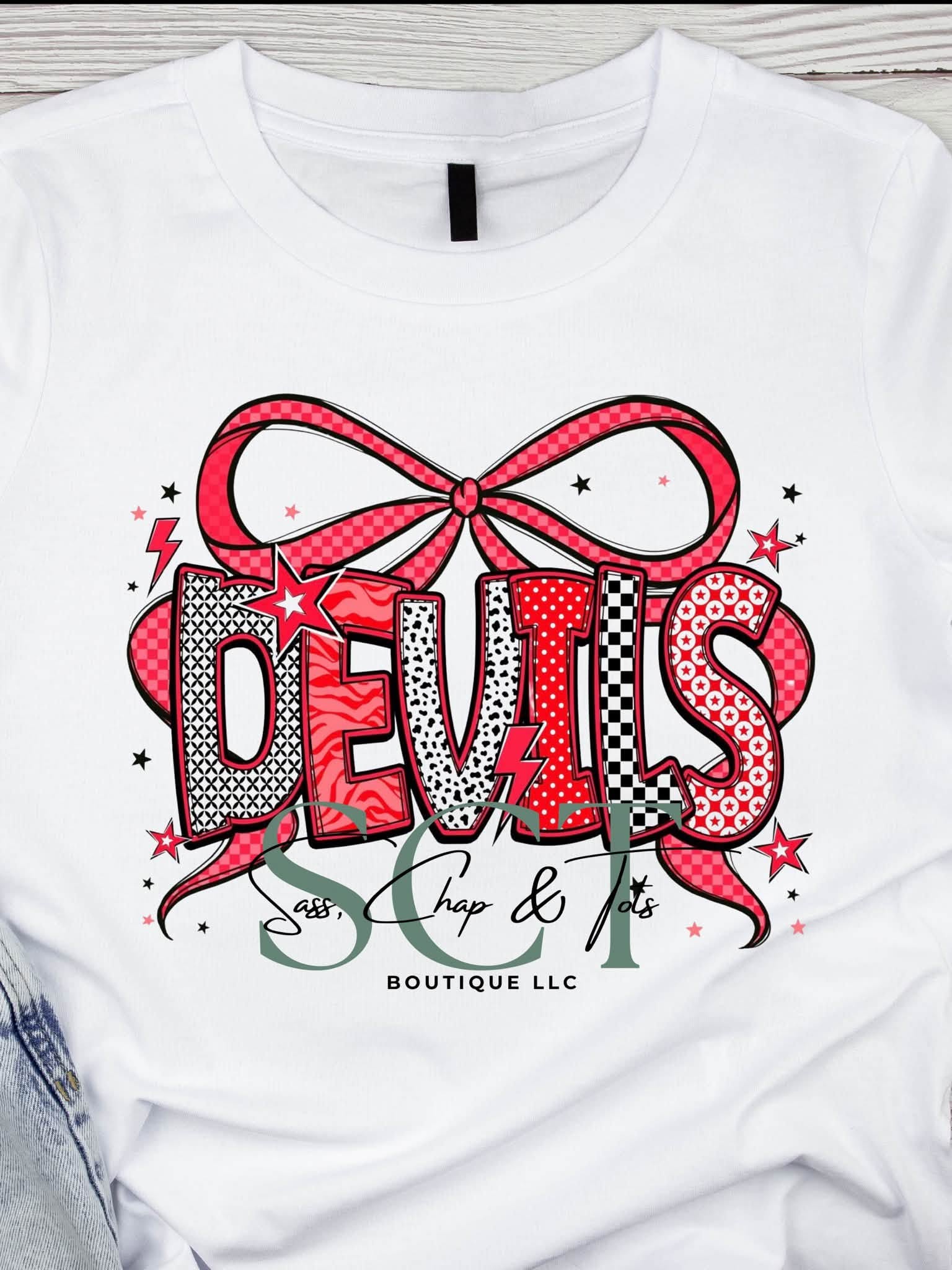 Devils Coquette Bow Graphic T-Shirt