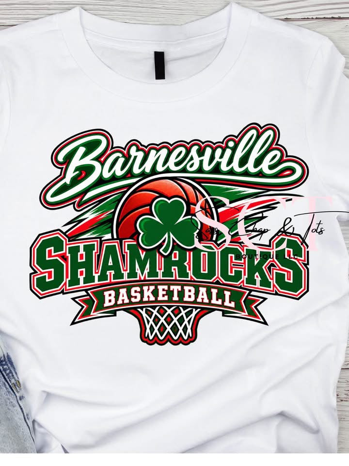 Barnesville Shamrocks Basketball Full Color T-Shirt