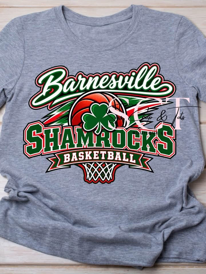Barnesville Shamrocks Basketball Full Color T-Shirt