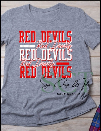 Red Devils Stacked Graphic Shirt