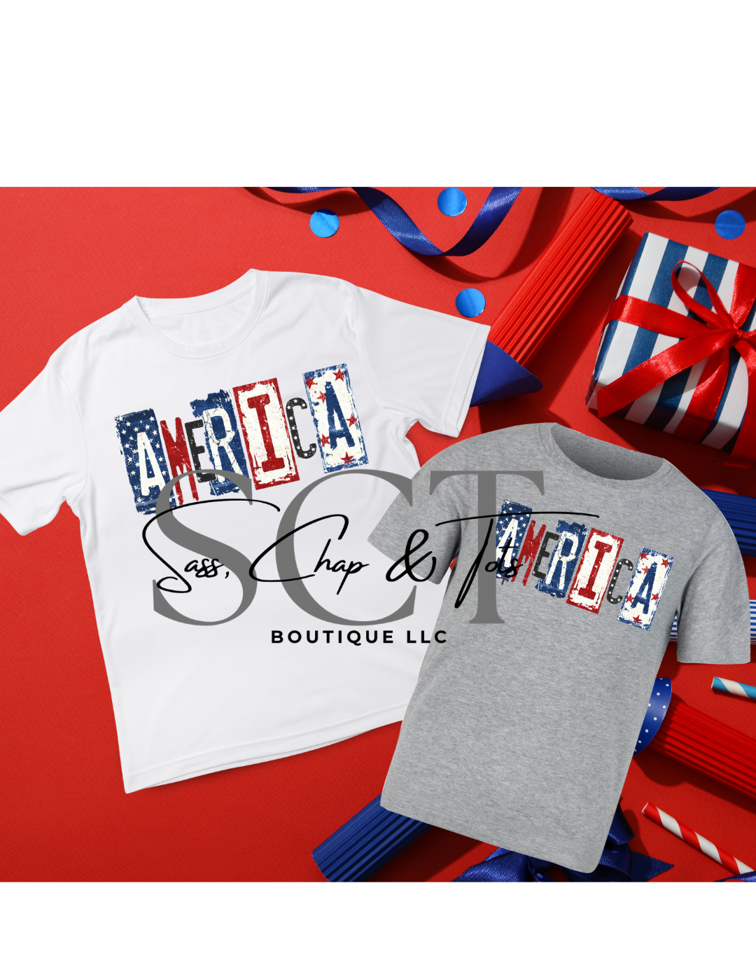 America Block Letters Graphic T-Shirt