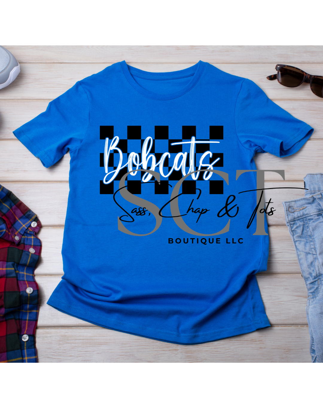 Cambridge Bobcats Checkerboard T-Shirt
