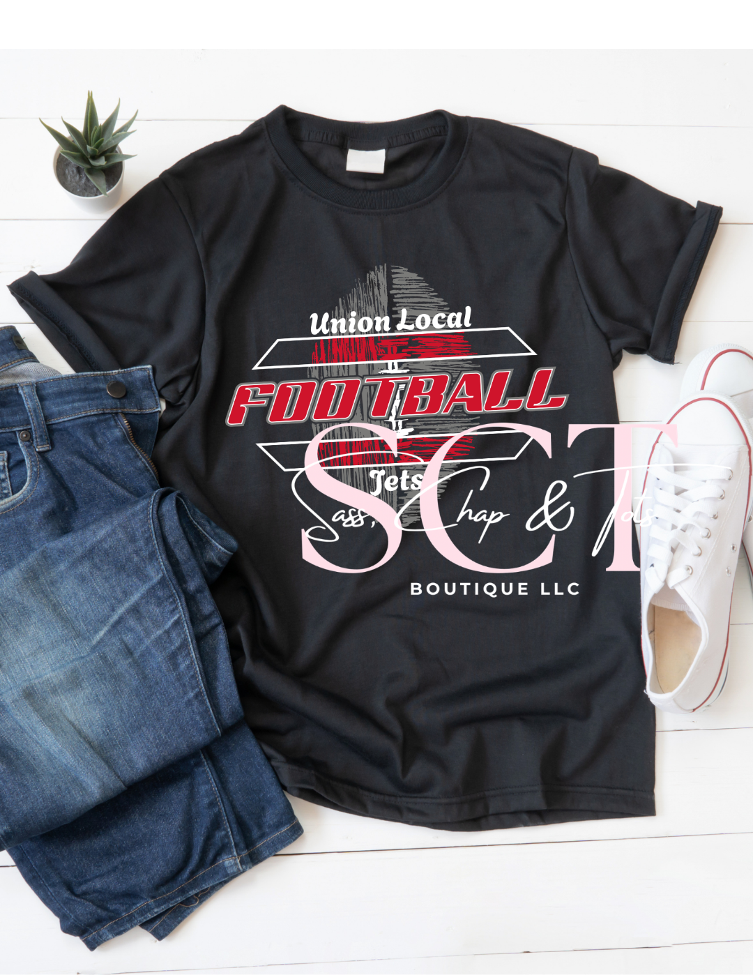 Union Local Football T-Shirt with Football in Background